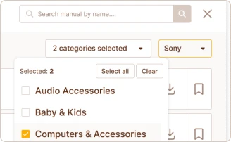 Search & Filter Manuals